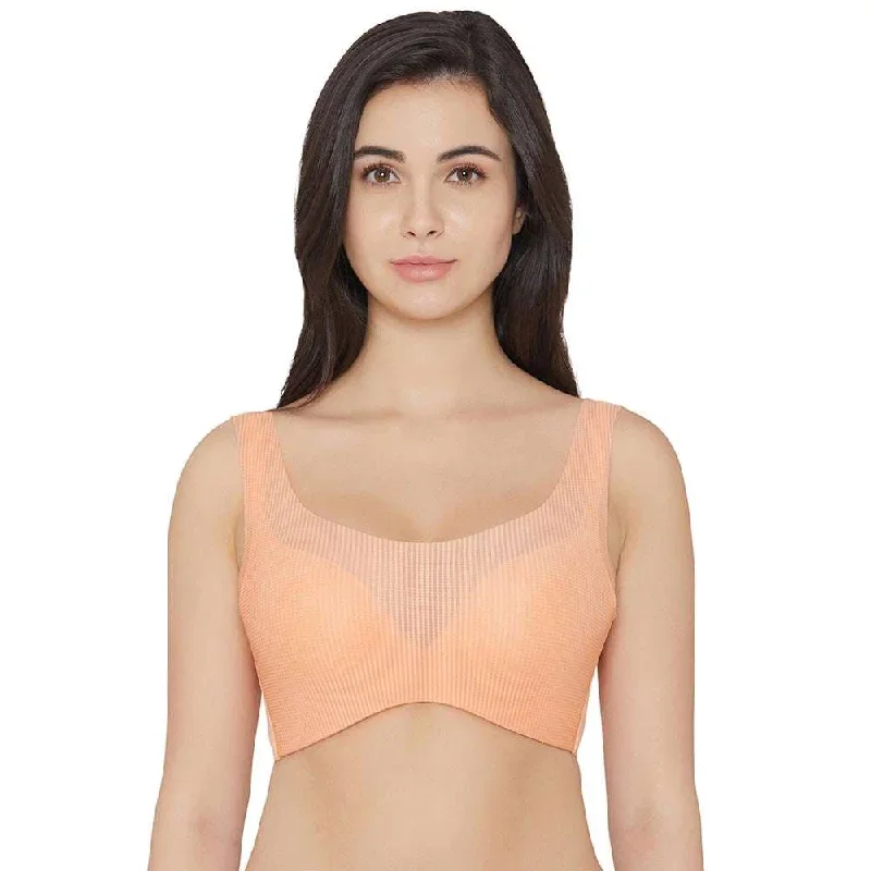 Aura Padded Non-wired 3/4th Cup Everyday Wear Full coverage Bralette - Orange