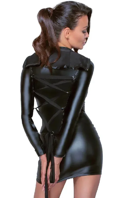 black-wet-look-dress-with-tie-back-on-point-bondage