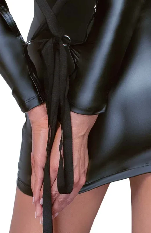 black-wet-look-dress-with-tie-back-on-point-bondage