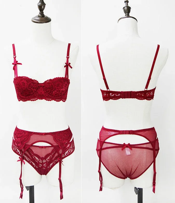 bonnie-lightly-padded-balconette-bra-set-red