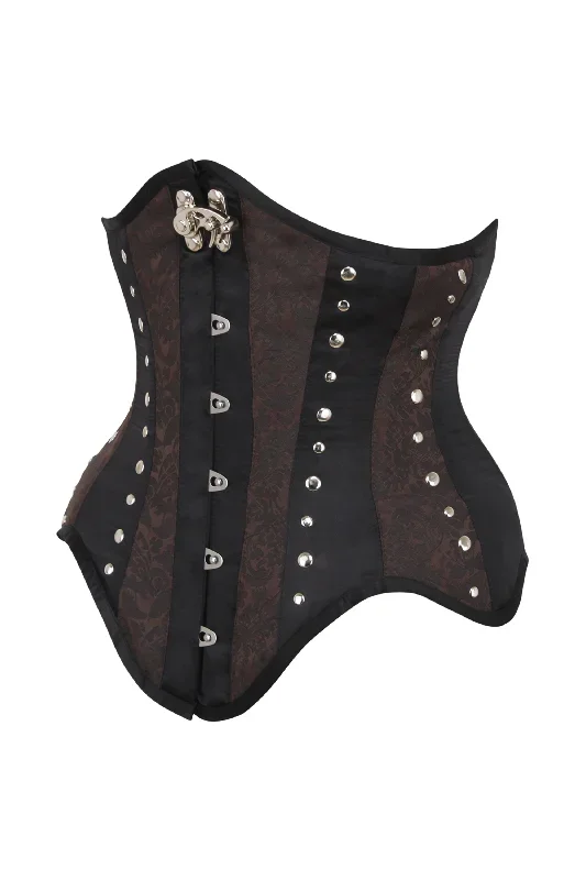 brown-and-black-underbust-steampunk-corset-with-steel-busk-and-swing-hook