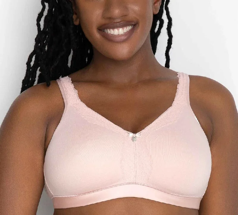 Curvy Couture Cotton Luxe Blushing Rose Wireless Bra 1010