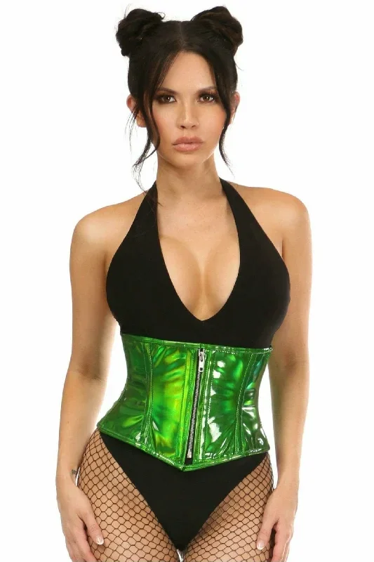 Deluxe Green Hologram Steel Boned Mini Cincher