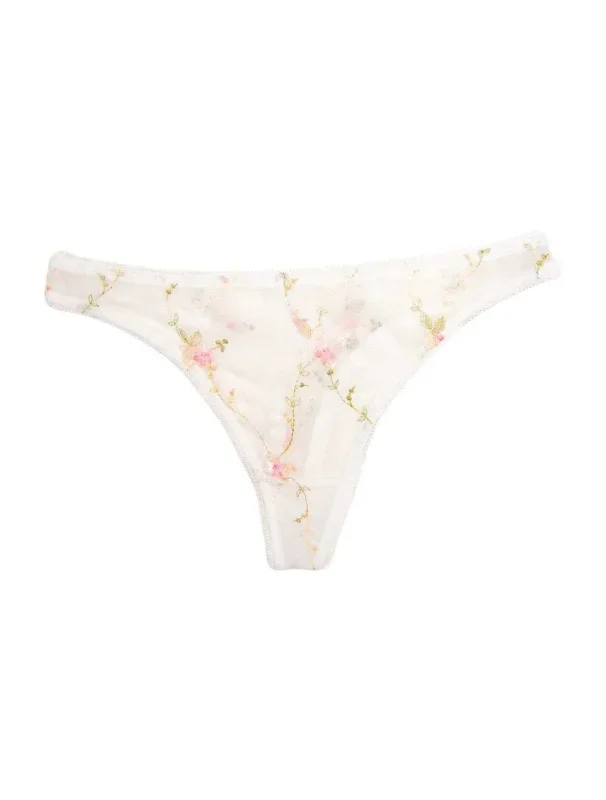 Embroidered Garden Thong