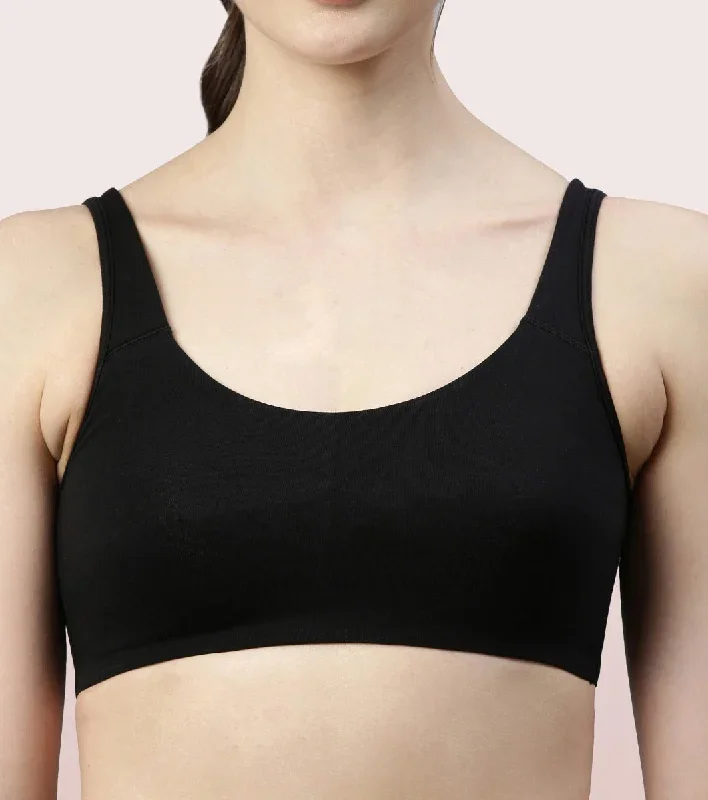 enamor-low-impact-stretch-cotton-sports-bra-black-sb06