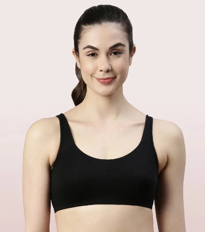 enamor-low-impact-stretch-cotton-sports-bra-black-sb06