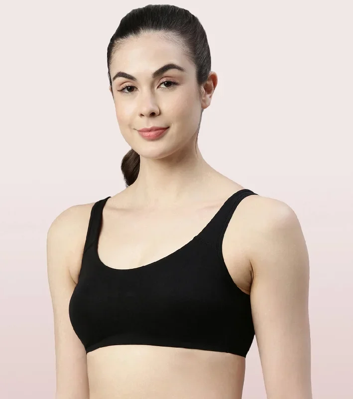 enamor-low-impact-stretch-cotton-sports-bra-black-sb06