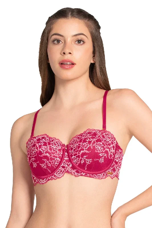 Eternal Bliss Padded Wired Lace Bra - Granita