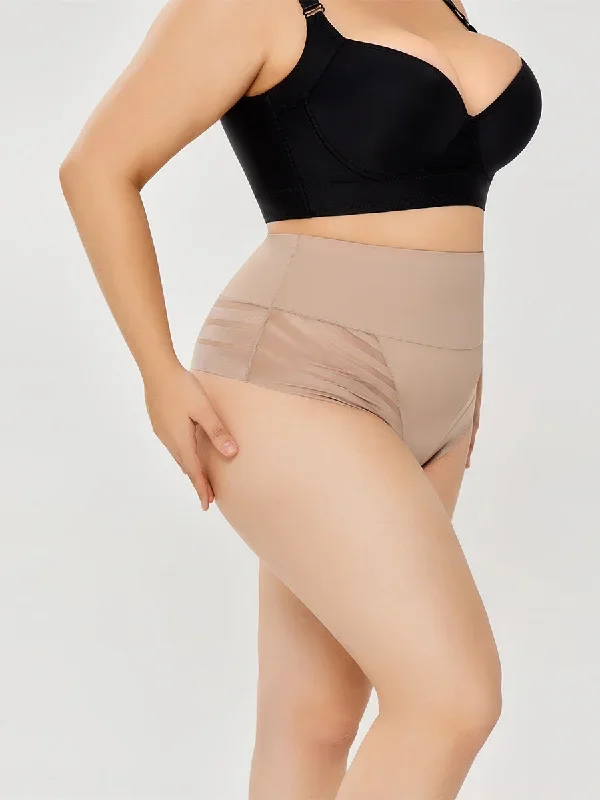 flatter-your-figure-with-tummy-control-panties-90-nylon-10-spandex-apricot-black-all-season