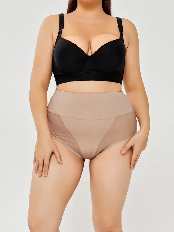 flatter-your-figure-with-tummy-control-panties-90-nylon-10-spandex-apricot-black-all-season