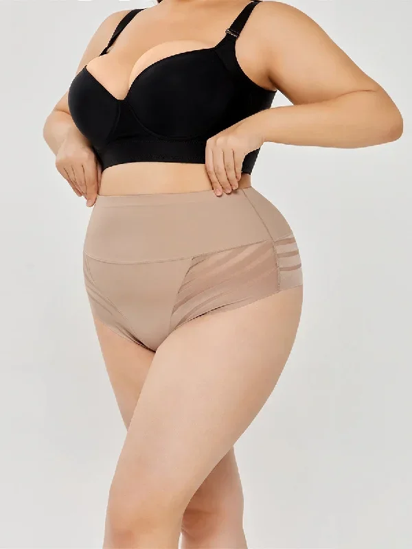 flatter-your-figure-with-tummy-control-panties-90-nylon-10-spandex-apricot-black-all-season