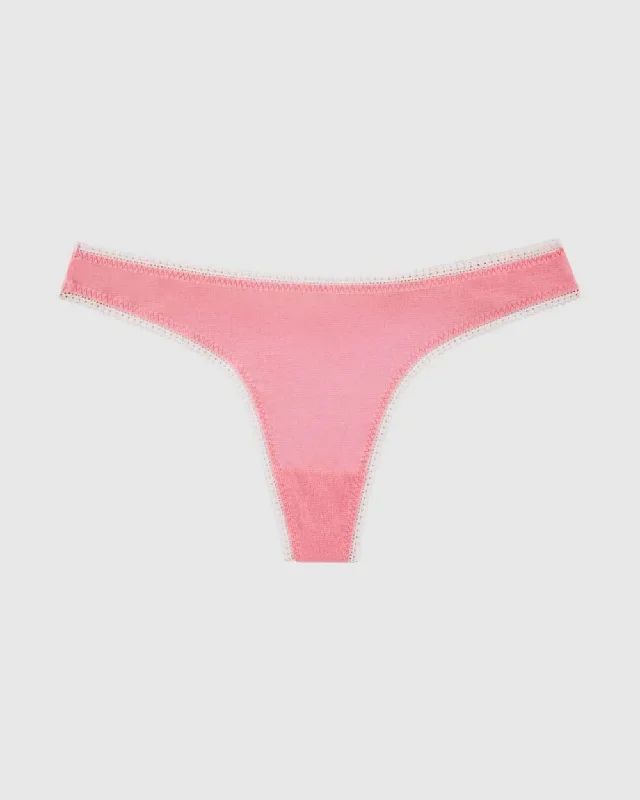 Gossamer Mesh Hip G Thong Underwear - Soft Coral