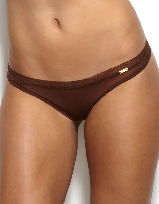 Gossard Glossies Thong Rich Brown