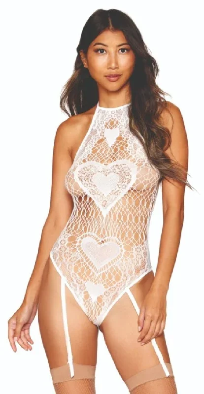 Heart Patterned Seamless Knit Teddy