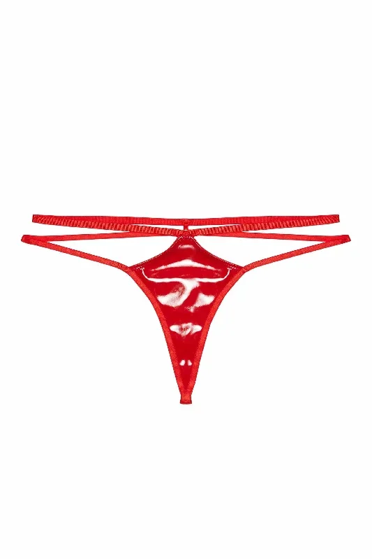 hustler-maxine-red-pvc-strap-and-ring-detail-thong