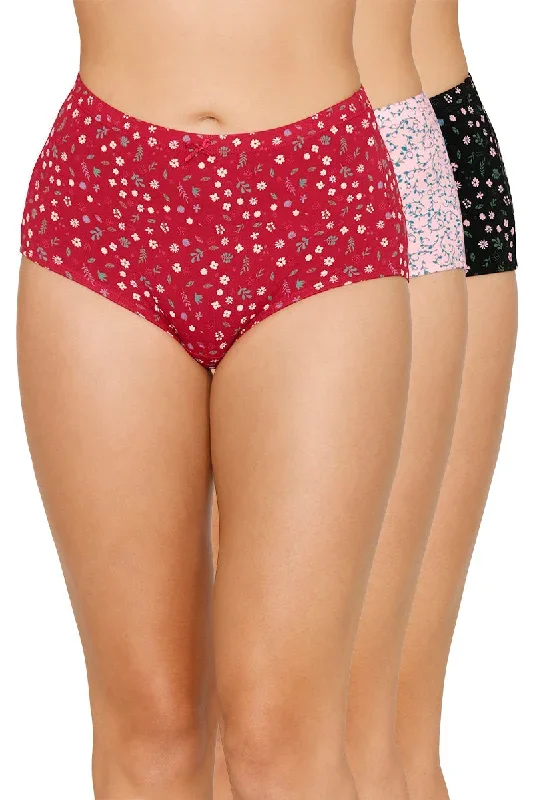 Inner Elastic Printed Mid Rise Full Briefs (Pack of 3)