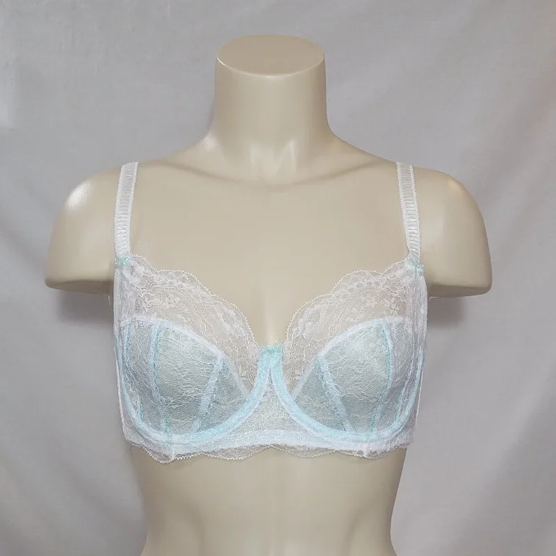 Jezebel 10035 Sylvia Unlined Lace UW Bra 34D White & Blue