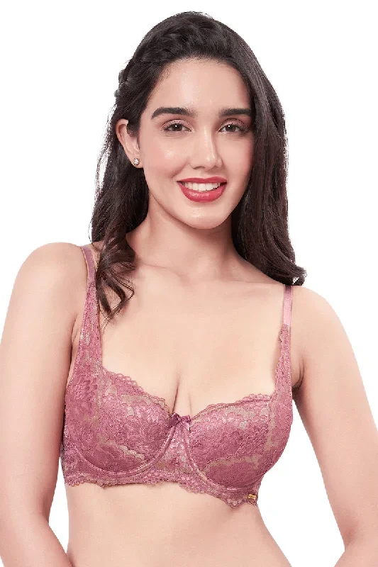 Eternal Bliss Padded Wired Balconette Bra - Messa Rose