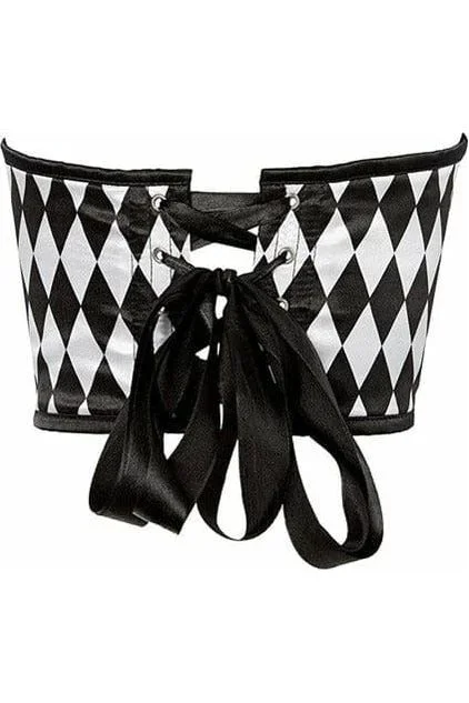 lavish-black-white-diamond-satin-open-cup-waist-cincher