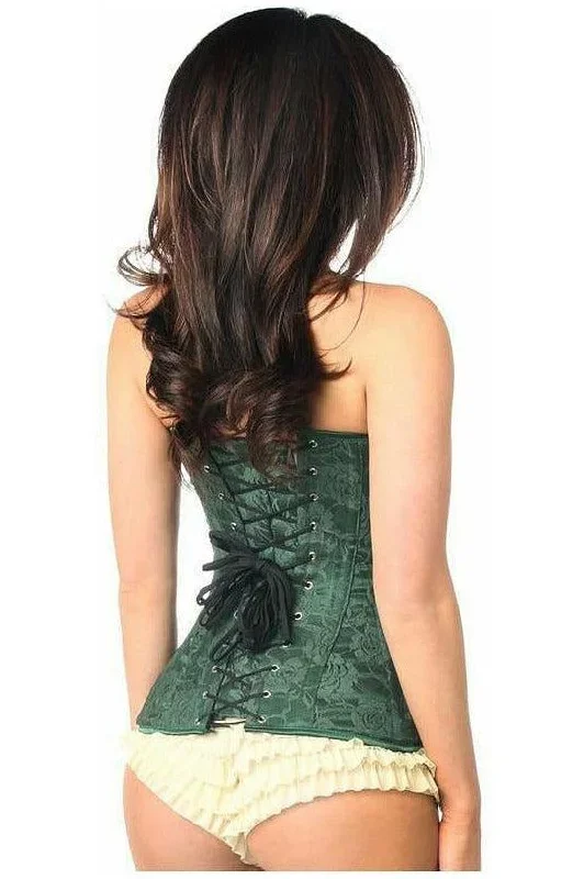 lavish-dark-green-lace-overbust-corset-w-zipper