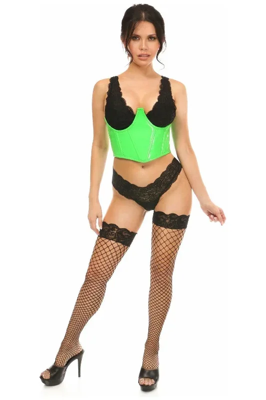 lavish-neon-green-patent-open-cup-underwire-waist-cincher