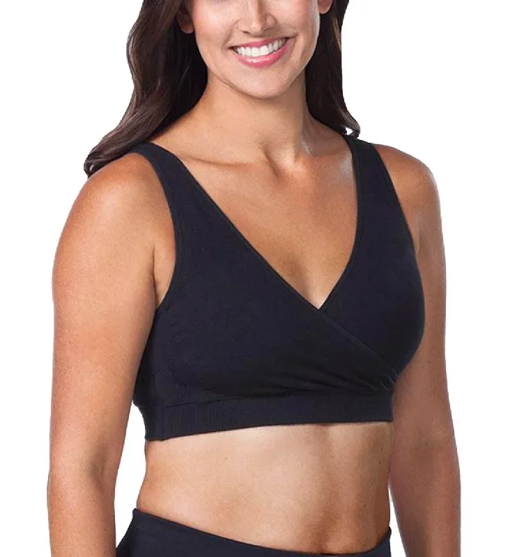 Leading Lady Harmony Dreamy Comfort Cotton Crossover Bra (4011)- Jet Black