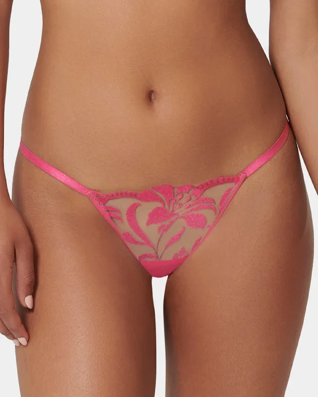 Leonora Thong Fuchsia Pink/Sheer