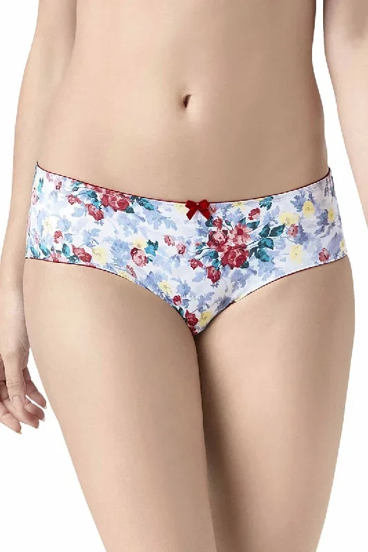 Low-Rise Hipster Panty - Red Dahlia-Monochrome Floral Pr