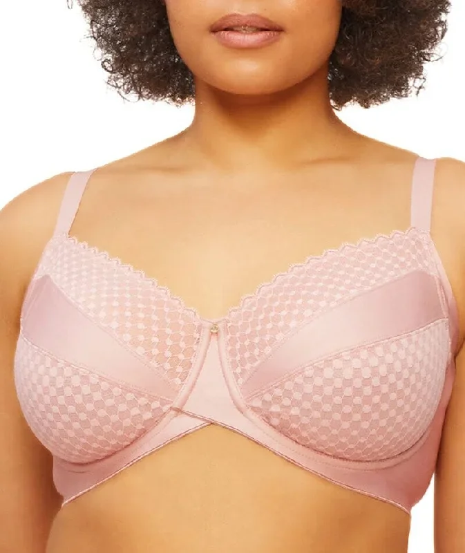 Nancy Ganz Revive Maya Underwire Lace Minimiser Bra - Rose Quartz