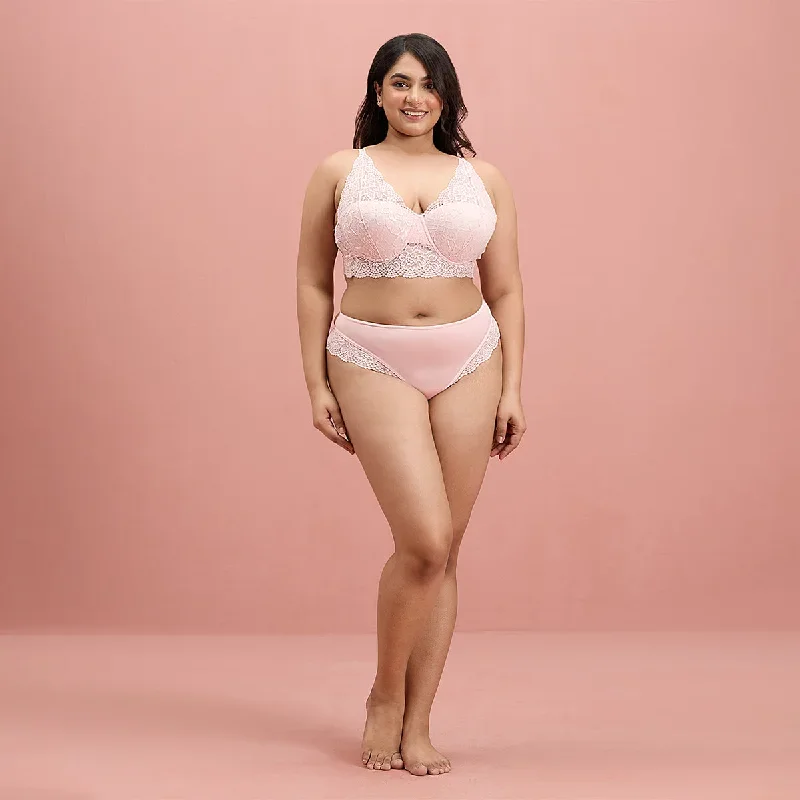 Nykd By Nykaa Sensual Lace Panty-Peach NYP348