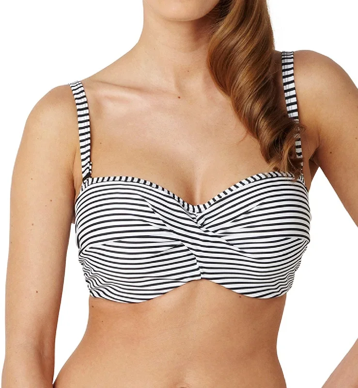 Panache Anya Stripe Underwire Bandeau Bikini (SW0893)- Black/White