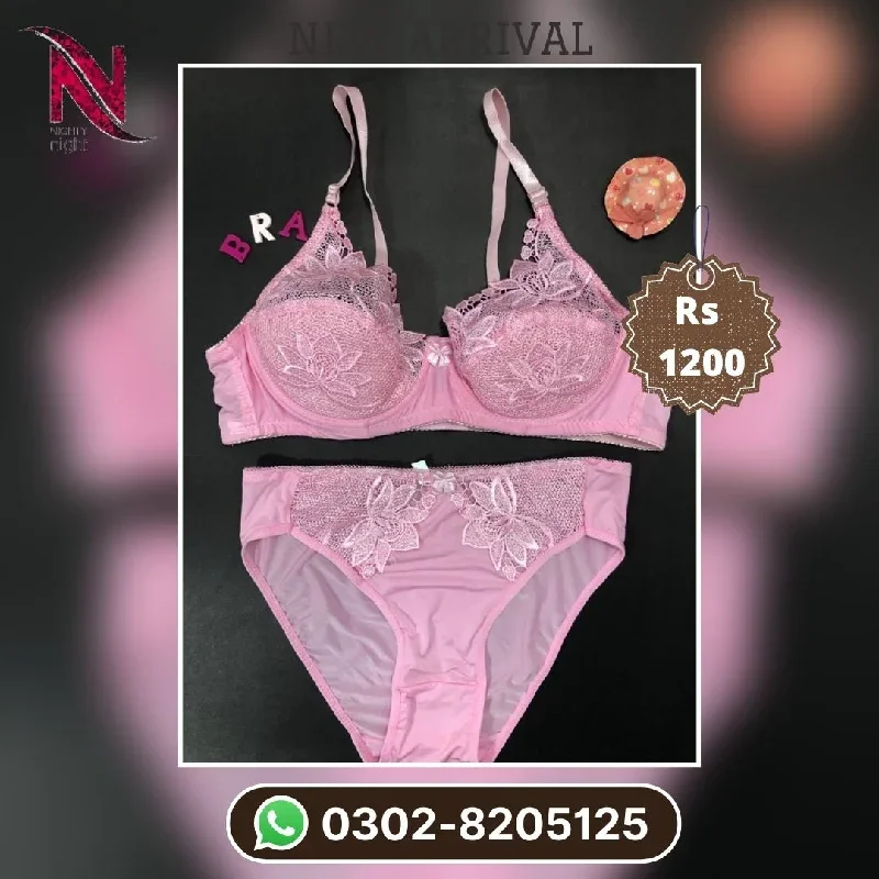 Pink Bridal Bra Panty Sets - Non Padded Underwired Bra Panty Set 2022