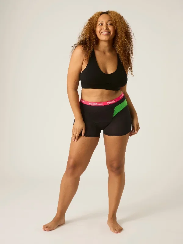 Puma X Modibodi Active Long Boyshort Moderate-Heavy Black/Green