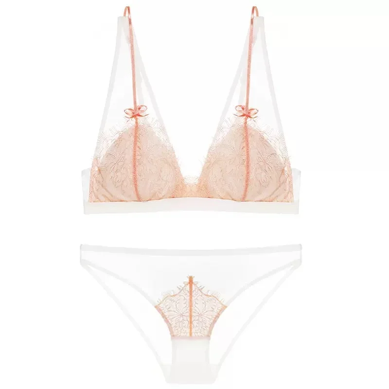 Rebecca Lace Bra Set (Pink)