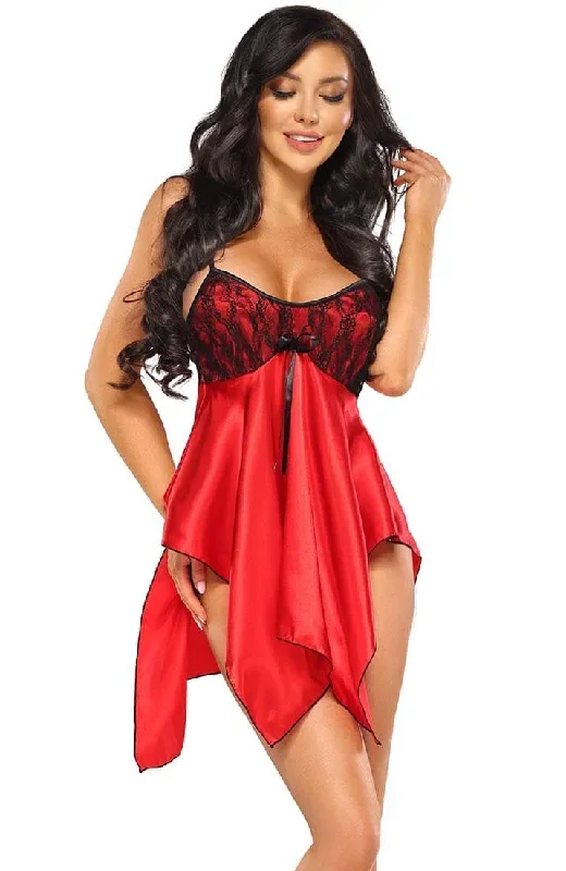 Red satin nightie - Macy