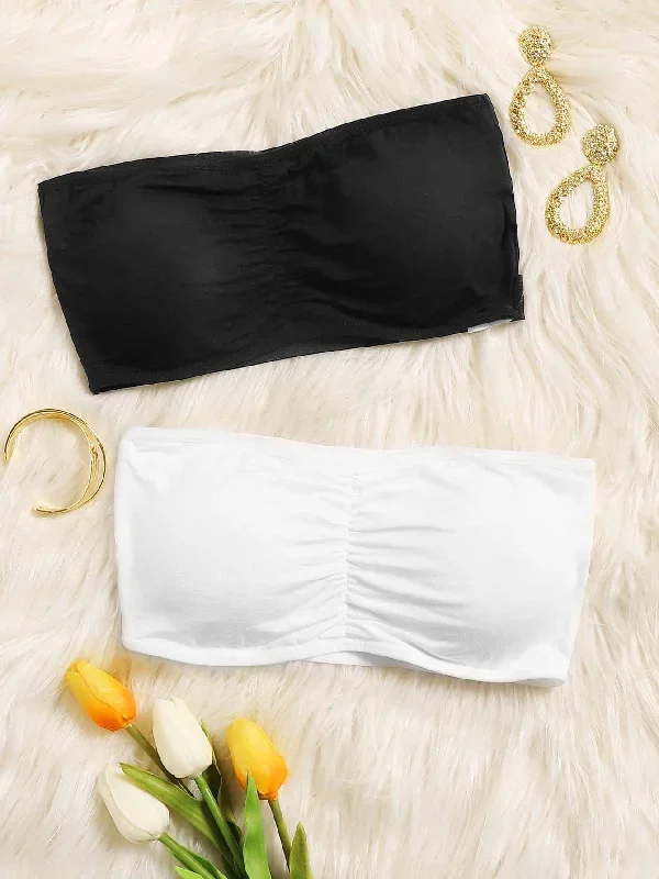 Ruched Bandeau Bra Set 2pack