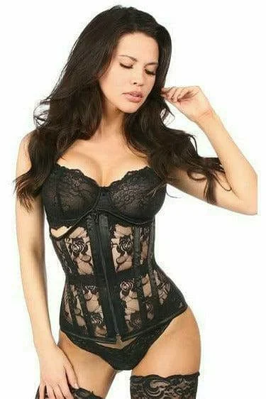 Sexy Black Sheer Lace Under Bust Corset