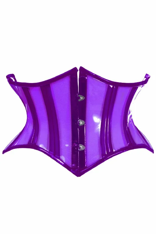 Sexy Clear Purple Curvy Cut Mini Cincher Corset