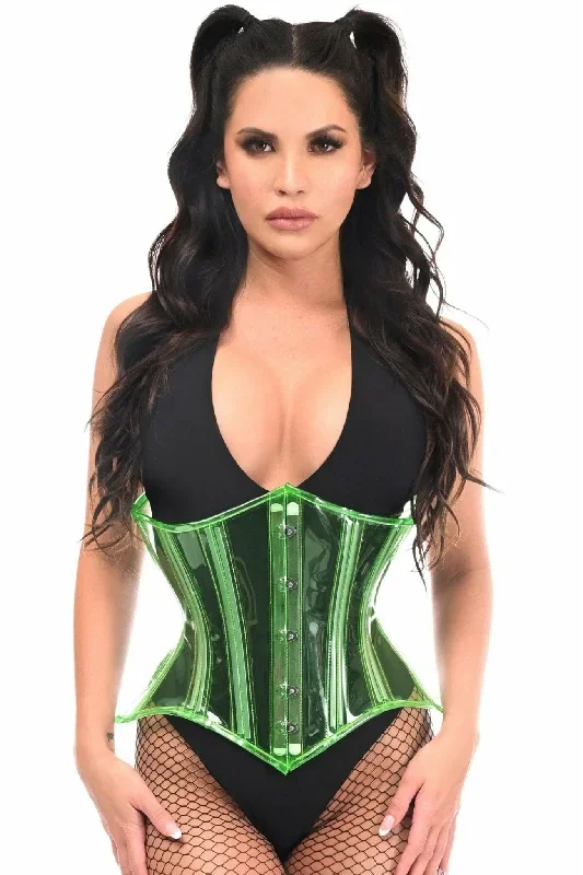 Sexy Green Clear Curvy Underbust Waist Cincher Corset