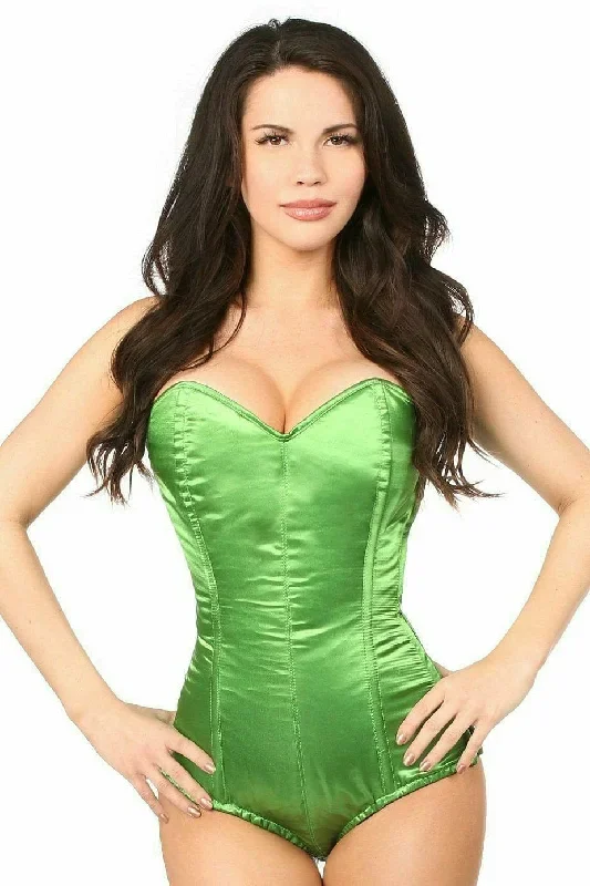 Sexy Green Satin Corset Romper