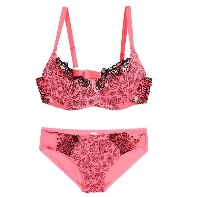 sexy-lace-lingerie-print-bow-decorative-push-up-bras-sets-de-cup-high-quality-cotton-back-closure-strappy-underwear