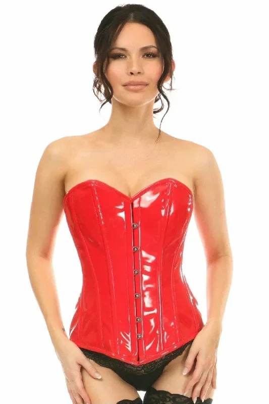 Sexy Red Patent Overbust Corset