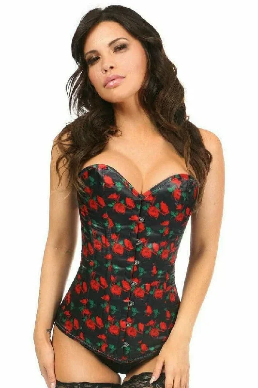 Sexy Rose Floral Overbust Corset