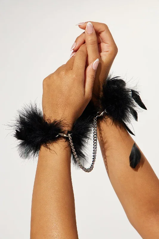 Softest Touch Feather Handcuffs - Black