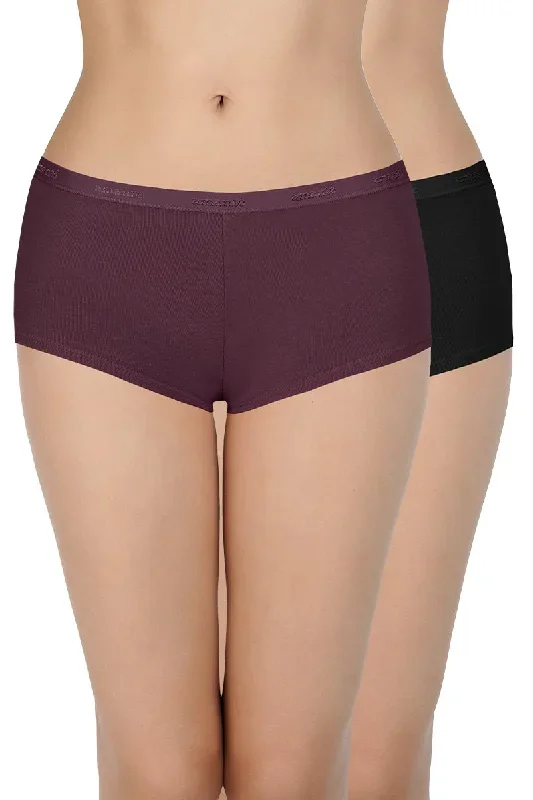 Solid Low Rise Boyshort Panties (Pack of 2)