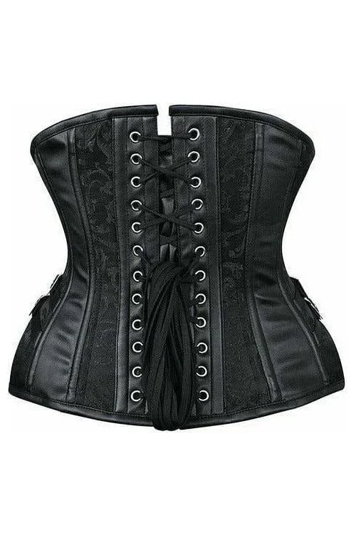 top-drawer-black-brocade-steel-boned-underbust-corset-w-buckles